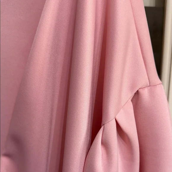 SHEIN Light Pink Peplum Top with Bow Closure - Picture 3 of 4